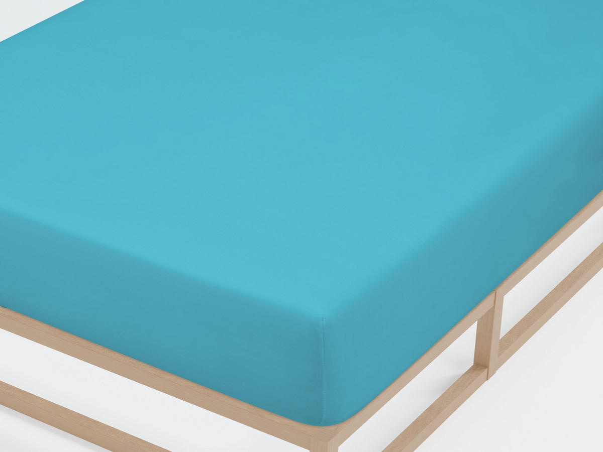 SPANNBETTTUCH Jersey türkis, 140x200 cm - 160x220 cm - Türkis, Textil (160/220cm) - biberna