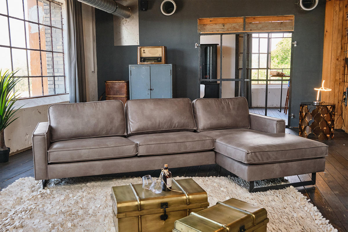 ECKSOFA VILNIUS Anthrazit Kunstleder - Anthrazit/Schwarz, Leder/Textil (286/170cm) - KAWOLA