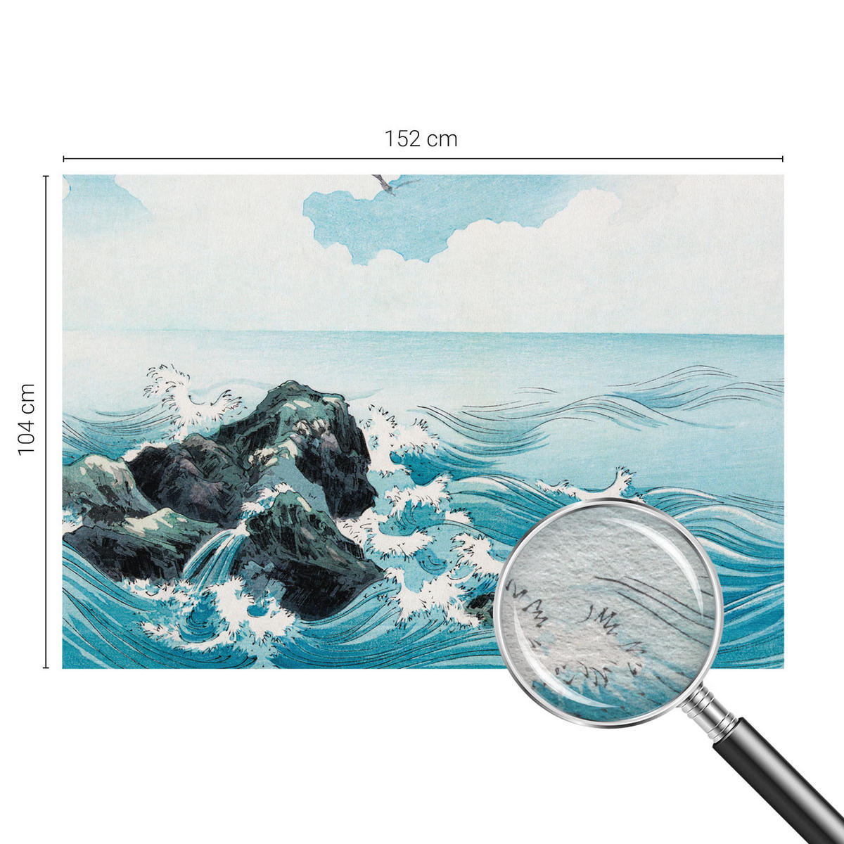 FOTOTAPETE 152x104 cm - Meeresszene - Blau, Textil (152/104cm) - Wallfluent