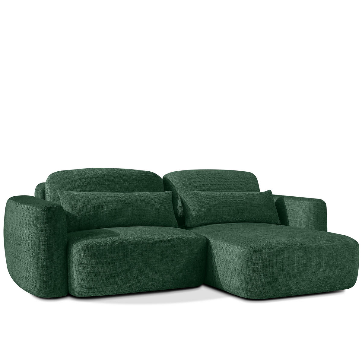 ECKSOFA rechts ELOSA - Grün, Holz/Textil (245/165cm) - KONSIMO®