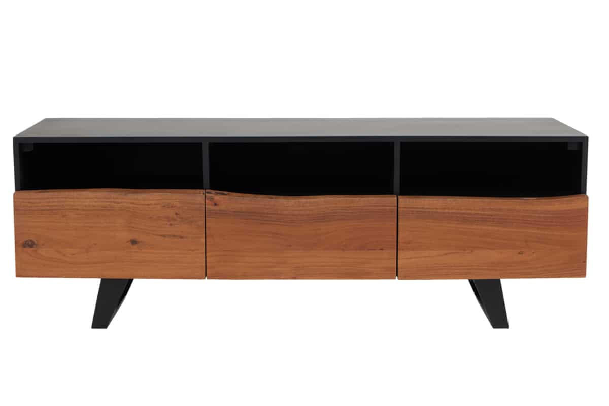 TV-LOWBOARD ORGANIC ARTWORK Akazie 140cm - Schwarz/Braun, Holz/Metall (140/50/40cm) - riess-ambiente