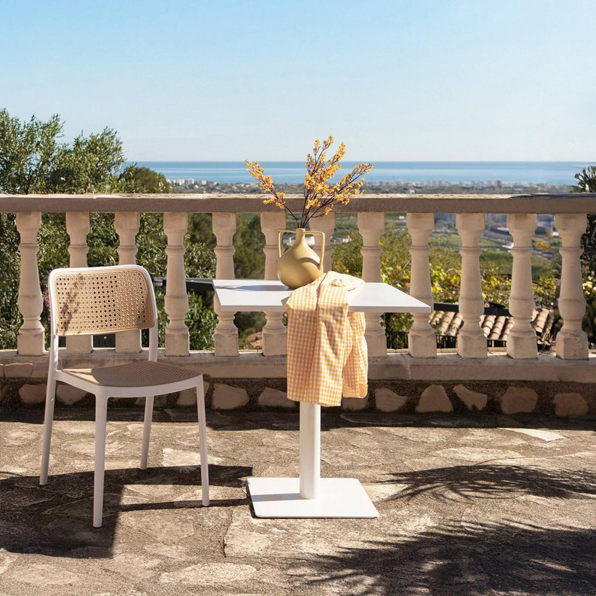 ESSTISCH Thule Weiß 70 cm x 76 cm - Weiß, Metall (70/70/76cm)