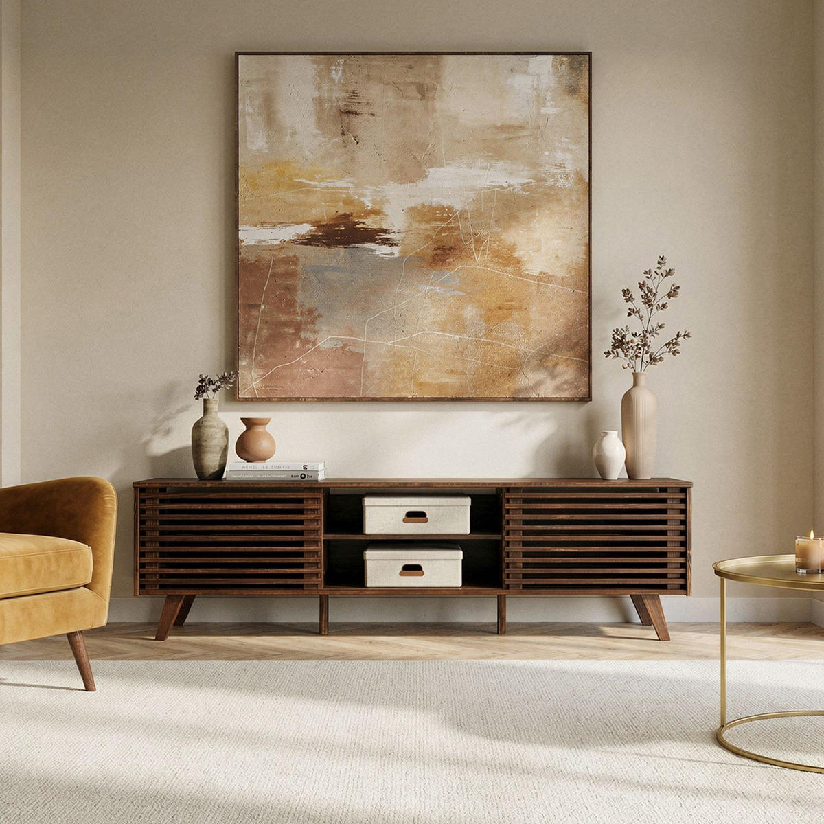 LOWBOARD RIAN nussbaum - Nussbaumfarben, Holz (175/50/38cm) - IDIMEX