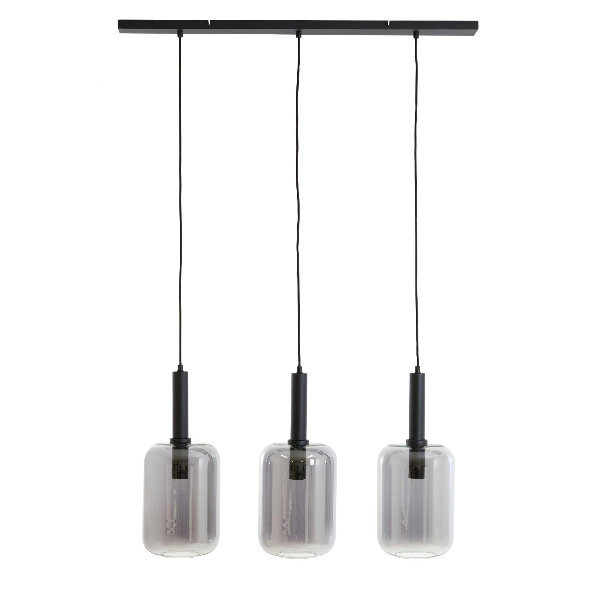 HÄNGELAMPE Lekar Schwarz 100/22/32 cm - Schwarz, Glas (100/22/32cm) - Light & Living