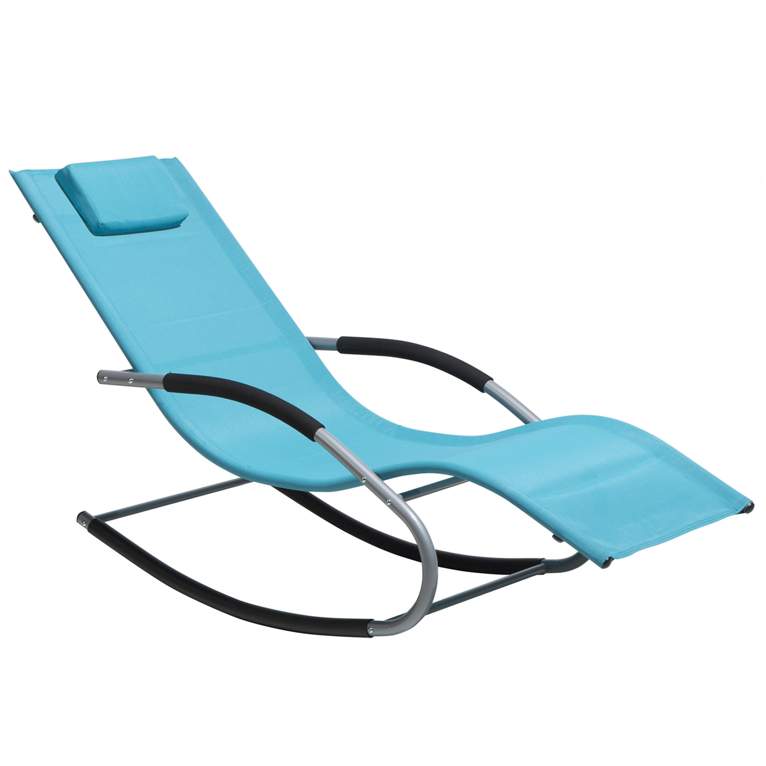 GARTENLIEGE Schaukelfunktion Blau Carano - Blau, Metall (63/84/149cm) - Beliani