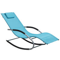 GARTENLIEGE Schaukelfunktion Blau Carano - Blau, Metall (63/84/149cm) - Beliani