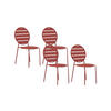 GARTENSTUHL stapelbar 4er-Set - Metall - Terracotta - MONTEFARO von MYLIA - Braun, Metall (55.5/87.5/46.5cm) - Vente-Unique
