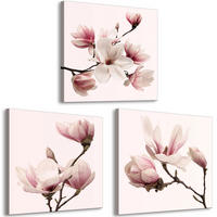 KUNSTDRUCK Rosa 120/40 cm - Pink/Braun, Textil (120/40cm) - KUNSTLOFT