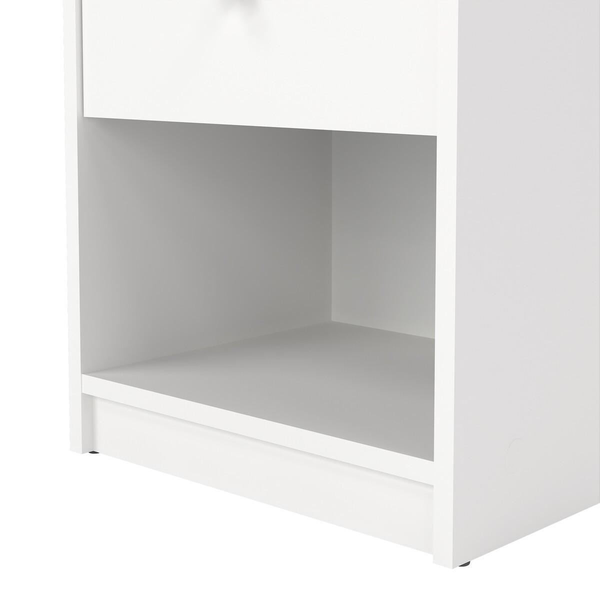 50. NACHTTISCH mit 1 Schublade und 1 Fach lise 37,9/30,1/48,4 cm - Weiß, Holzwerkstoff (30.1/48.4/37.9cm) - Calicosy