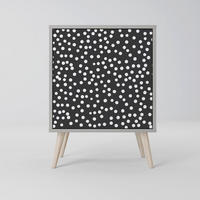 SIDEBOARD BLINDING LIGHTS, Grau, 57,5x42x77,5 cm, Schräge Buchenholzfüße - Buchefarben/Multicolor, Holzwerkstoff/Buchenholz (57.5/77.5/42cm) - SpaceRebels