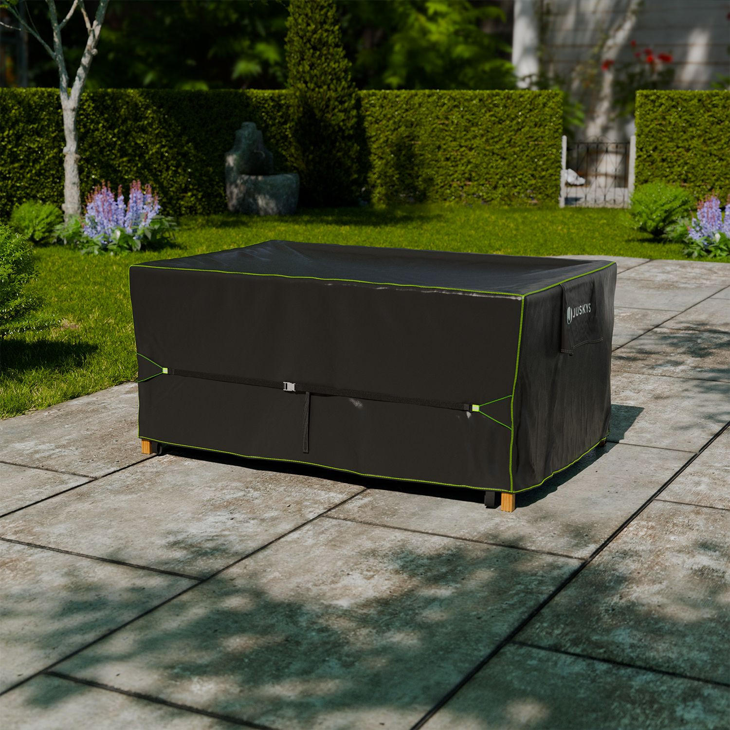 GARTENMÖBELABDECKUNG CoverSafe Pro schwarz - Schwarz, Kunststoff (120/75/118cm) - Juskys
