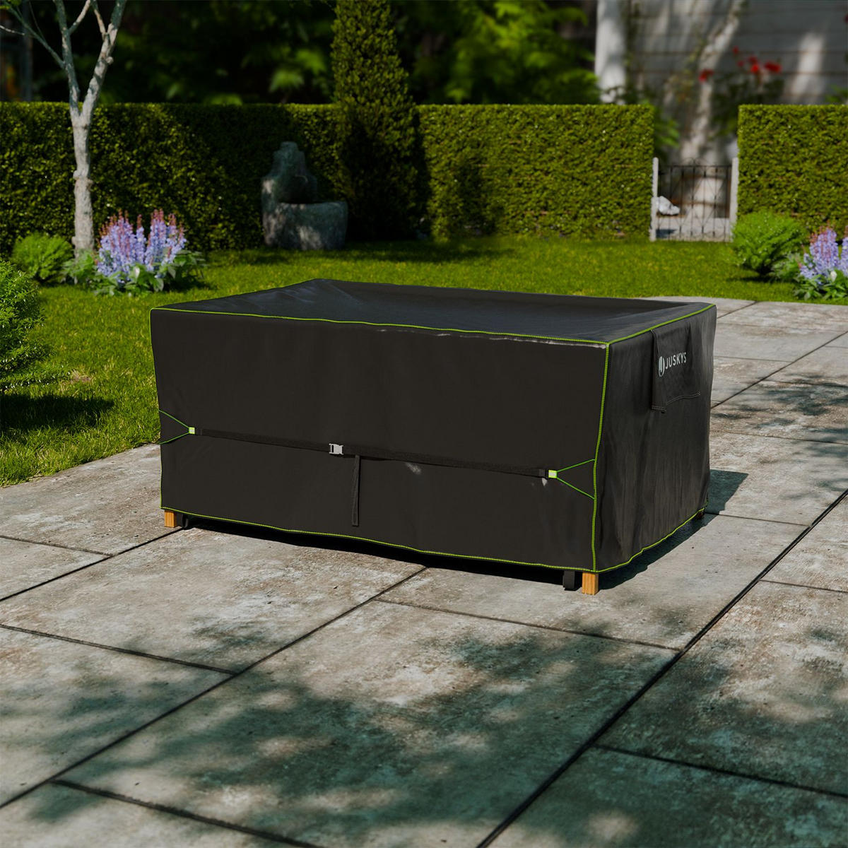 GARTENMÖBELABDECKUNG CoverSafe Pro schwarz - Schwarz, Kunststoff (120/75/118cm) - Juskys