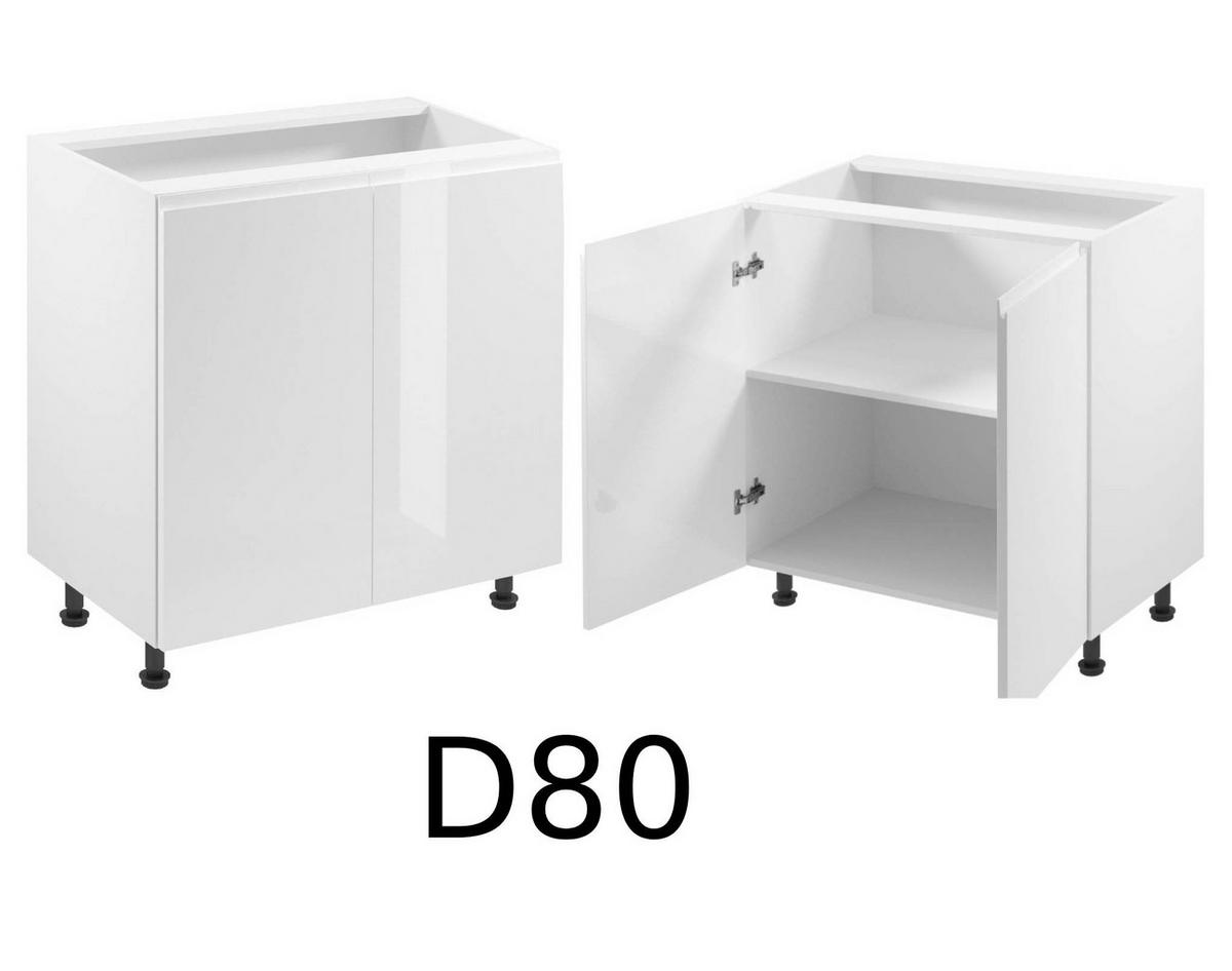 KÜCHENZEILE 260 cm – Aspen KA1-M260 - in Weiß/Hochglanz - Weiß, Holz (260/212/47cm)