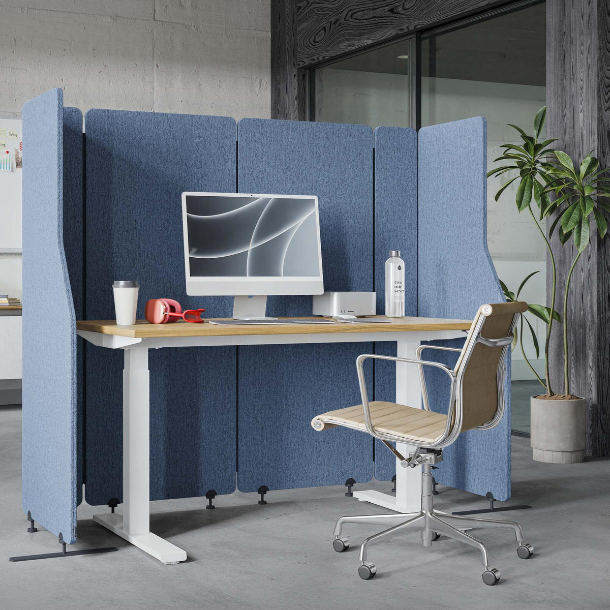 AKUSTIKSCHUTZWAND SADIE - Blau, Metall (280/145/2cm) - Jan Nowak