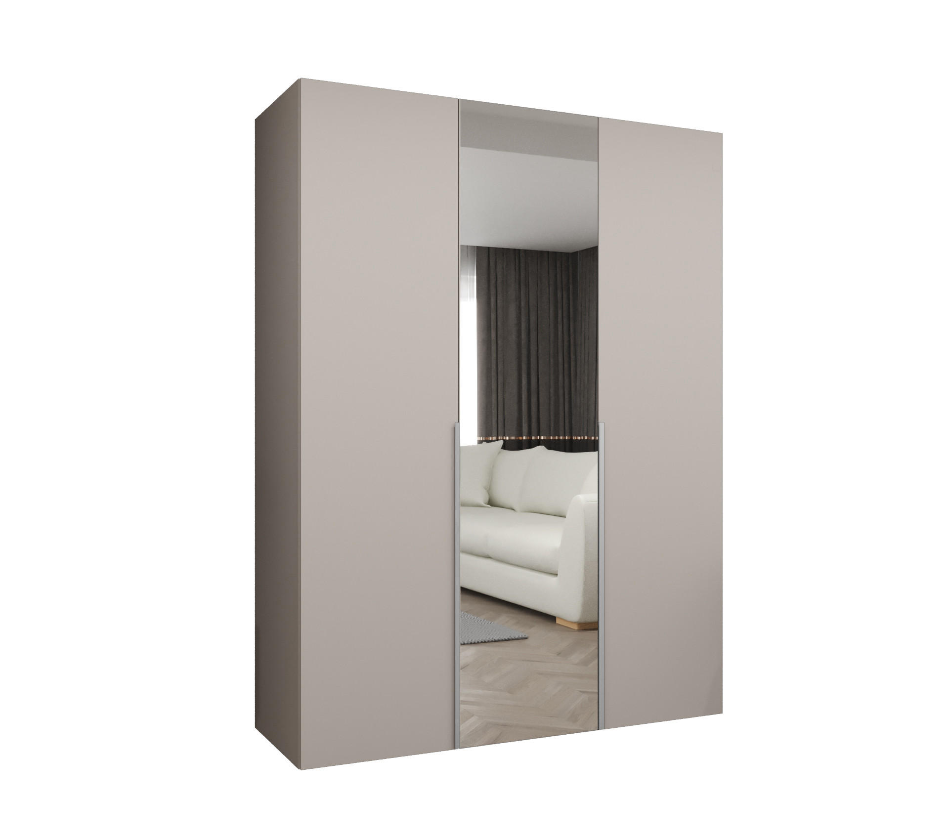 DREHTÜRENSCHRANK 202/150/52 3-türig - Kaschmir, Holz (150/202/52cm) - Abiks Möbel