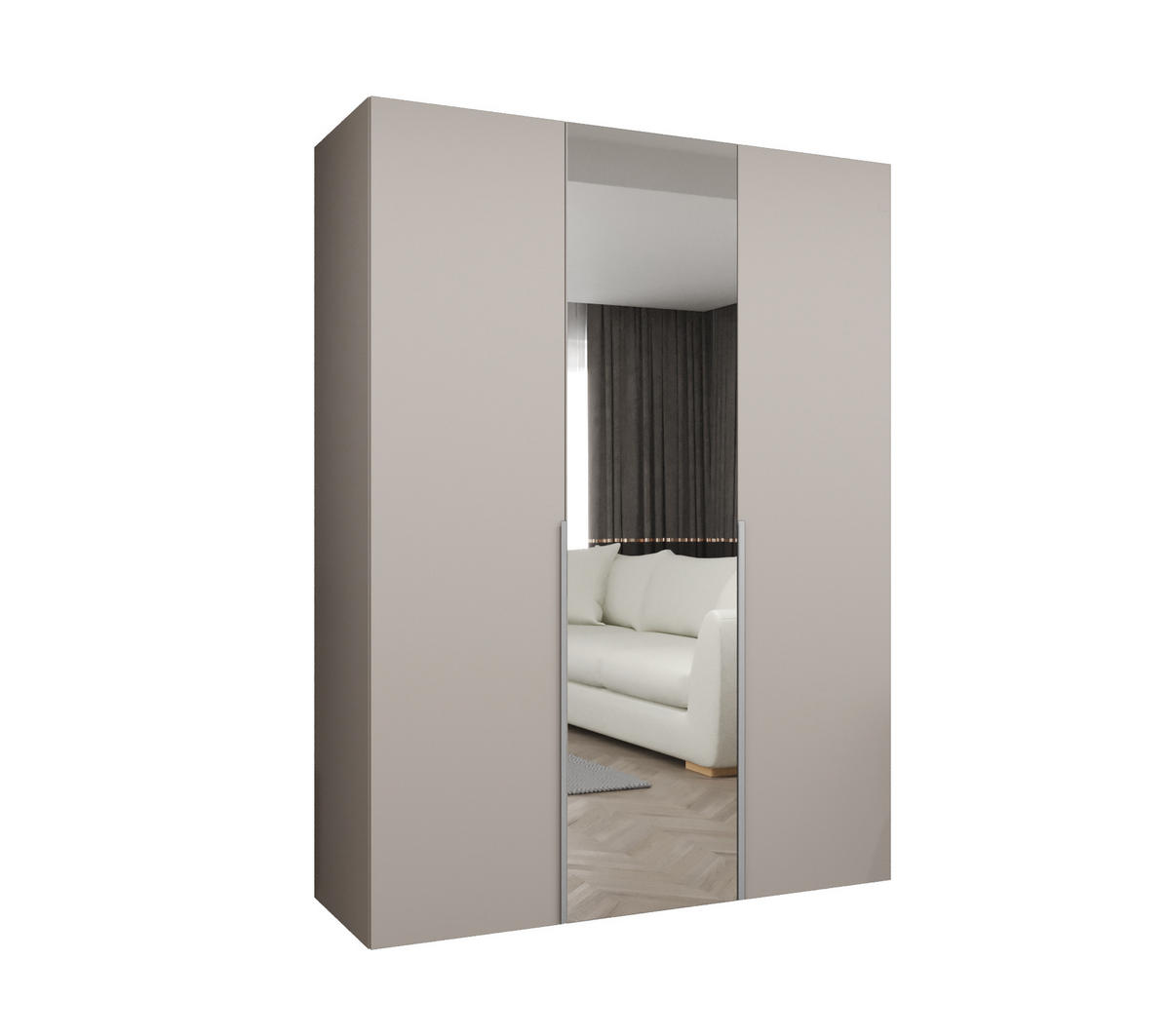 DREHTÜRENSCHRANK 202/150/52 3-türig - Kaschmir, Holz (150/202/52cm) - Abiks Möbel