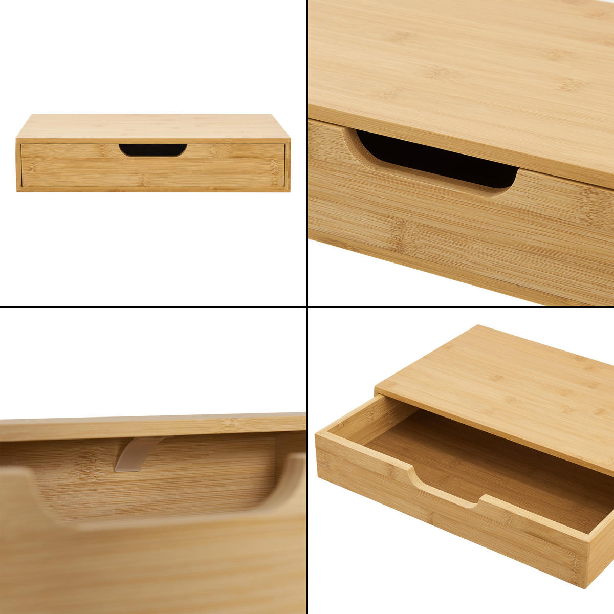WANDREGAL Bokn - Naturfarben, Holz (40/8/24cm) - [en.casa]