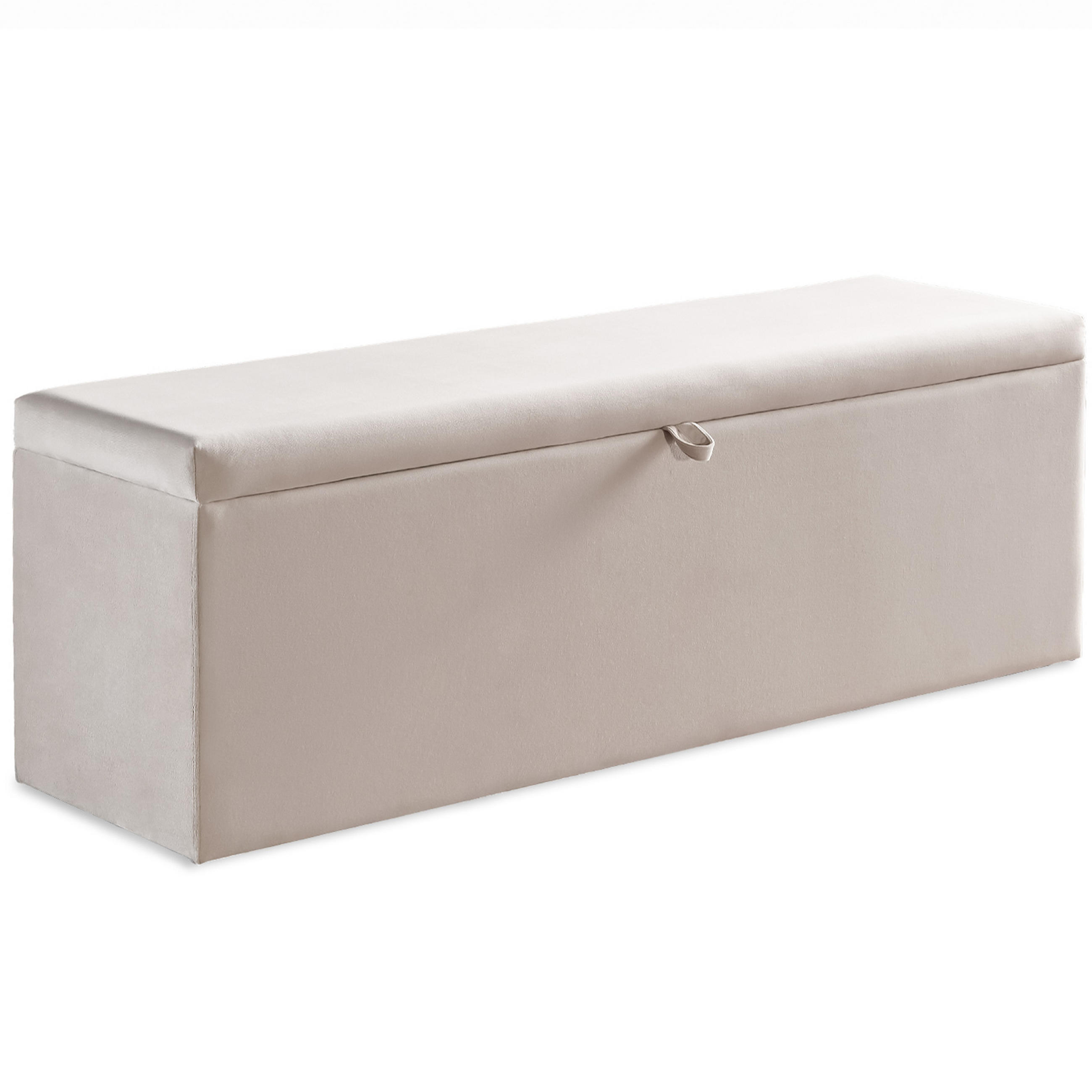 BETTBANK SIENA 140/43/43, Beige, Aufklappbar, mit Stauraum - Beige/Schwarz, Holz/Kunststoff (140/43/43cm) - Consilio Concept
