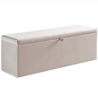 BETTBANK SIENA 140/43/43, Beige, Aufklappbar, mit Stauraum - Beige/Schwarz, Holz/Kunststoff (140/43/43cm) - Consilio Concept