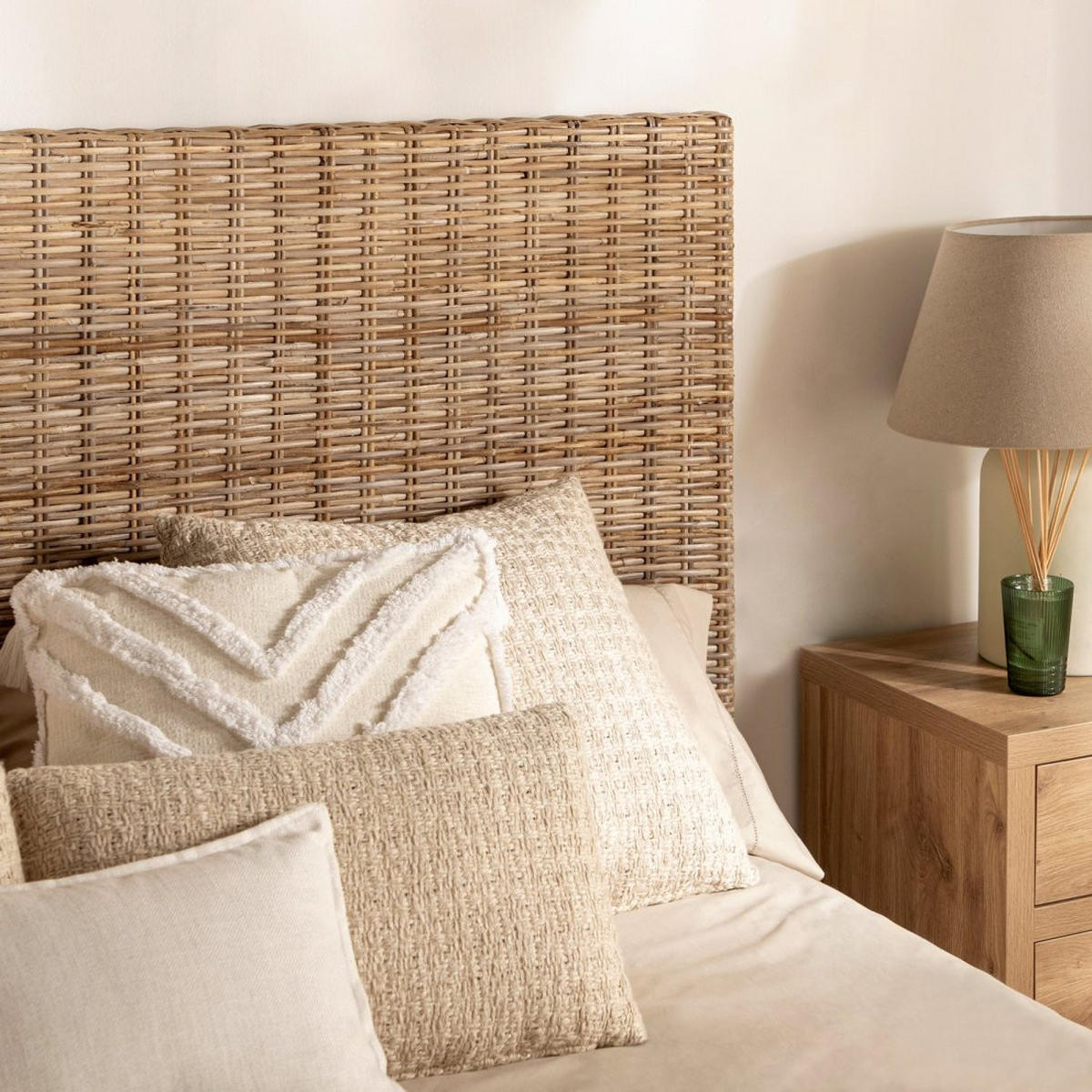 KOPFTEIL DOPPELTES Leni Natürlich 175 cm x 113 cm - Naturfarben, Naturmaterialien (175/6cm) - Klast Home