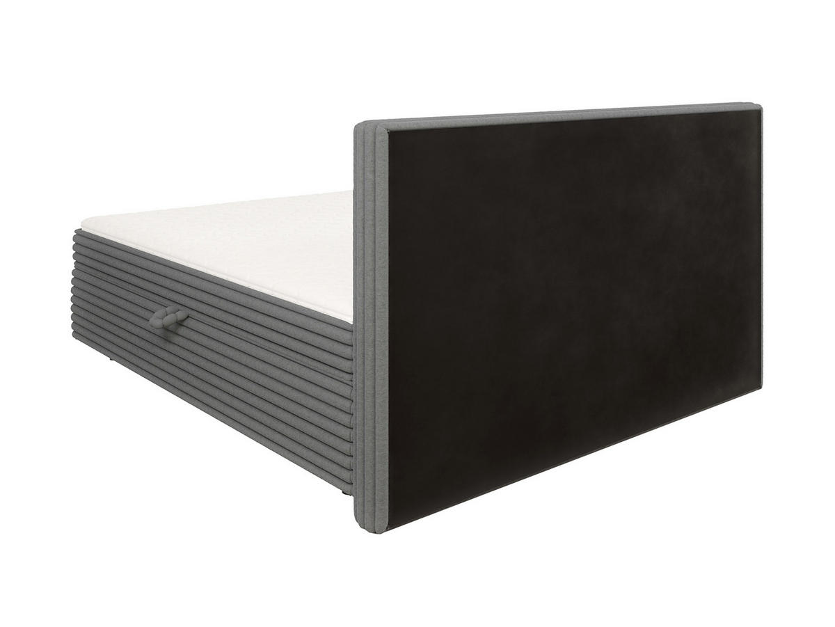 BOXBETT Roma 180/200 cm Dunkelgrau Plüschcord - Dunkelgrau/Schwarz, Holz/Kunststoff (180/200cm) - S-Style Möbel