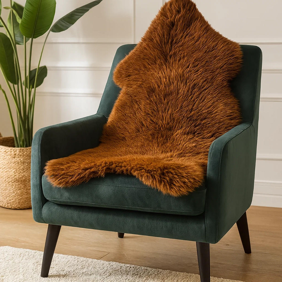 SCHAFFELL Naturbraun Hellbraun & Dunkelbraun Unikat ca. 100 cm - Hellbraun, Fell (60/100cm) - Provellus