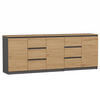 KOMMODE Anthrazit, Artisan 200/75/40 - Anthrazit, Holzwerkstoff (200/75/40cm) - RAUMHIRSCH FURNITURE