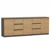 KOMMODE Anthrazit, Artisan 200/75/40 - Anthrazit, Holzwerkstoff (200/75/40cm) - RAUMHIRSCH FURNITURE