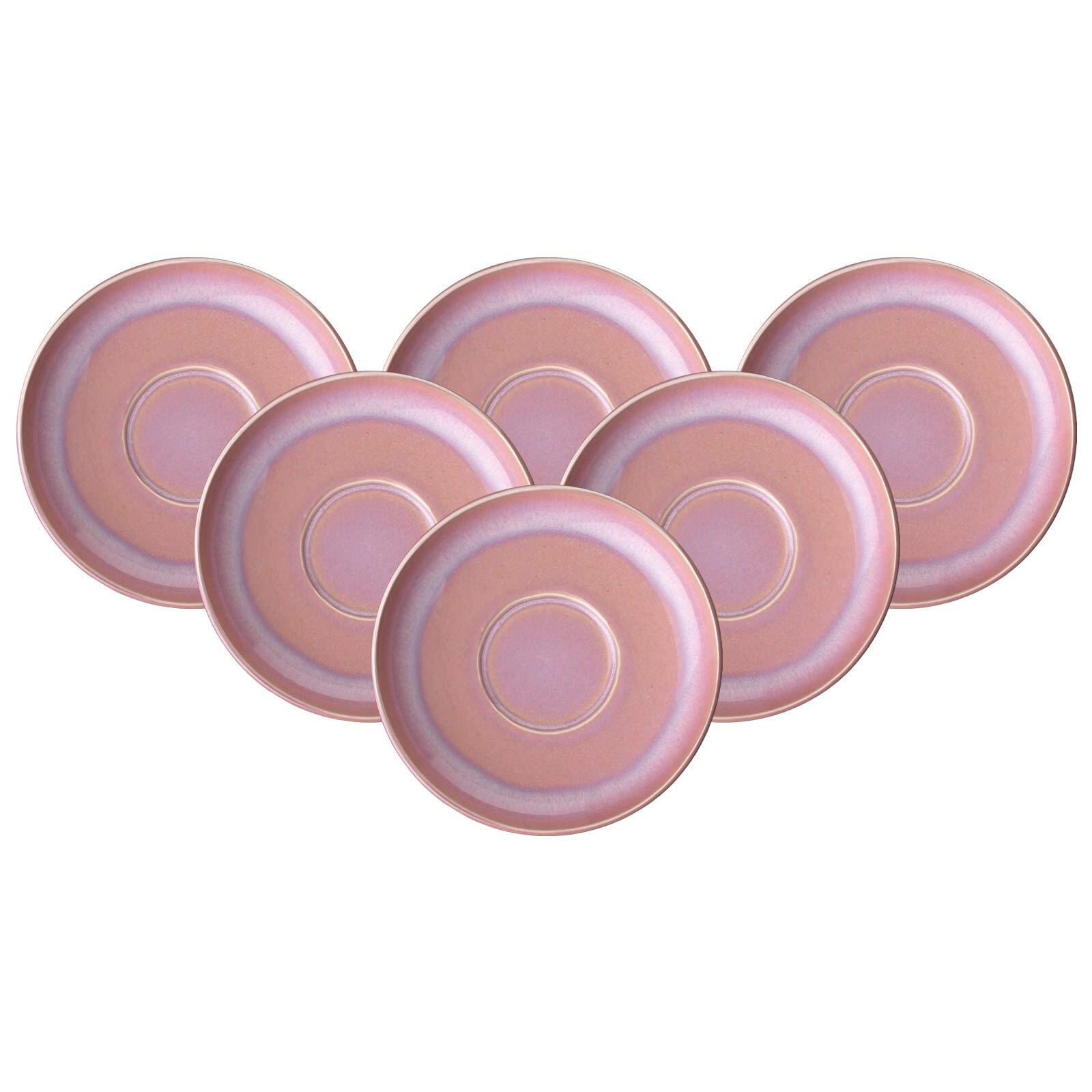KAFFEEUNTERTASSEN Perlemor Coral rosa ø 16,1 cm 6er Set - Rosa, Keramik (16.1cm) - like.Villeroy & Boch