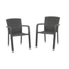 GARTENSTUHL 2er Set Werner Dunkelgrau Stapelstuhl - Dunkelgrau, Kunststoff (57/83/61cm) - DELUKE