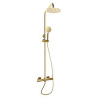 ÜBERKOPFBRAUSESET Thermostat Messing Handbrause Set - Goldfarben, Metall (20/110/35cm) - Kaket