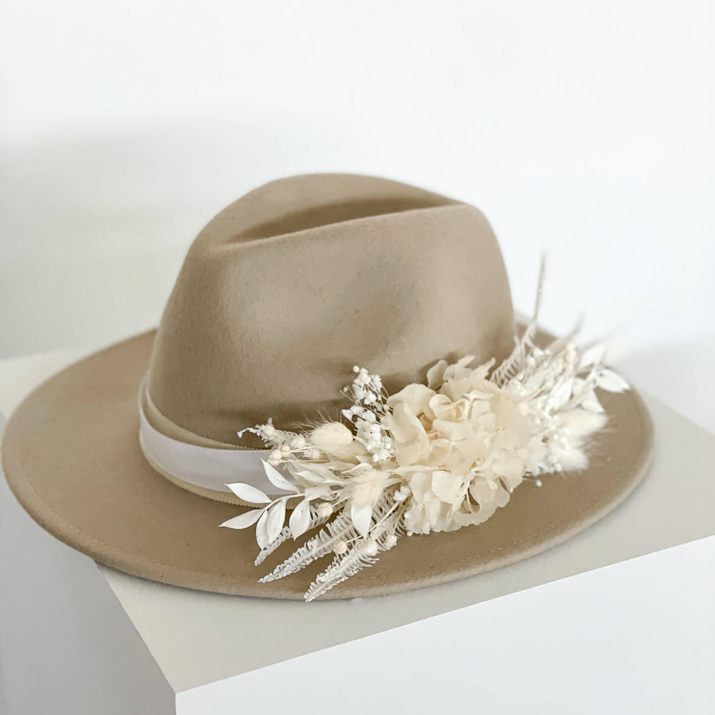 HUTBAND Trockenblumen weiß Hortensie - weiß - Weiß, Naturmaterialien (15cm) - Lykke & You