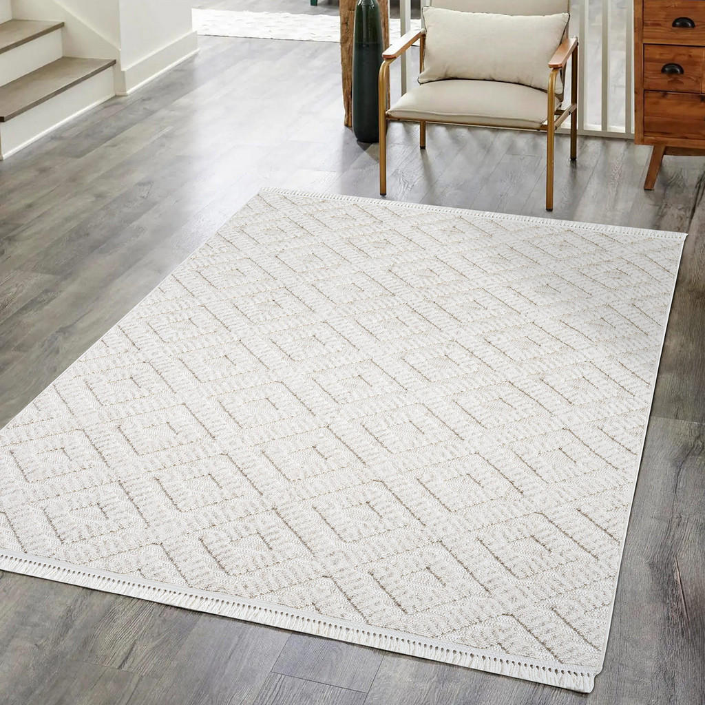Thumbnail - carpet city Kurzflor-Teppich, Textil, Rauten, Rechteckig, 160x230 cm, Oeko-Tex® Standard 100, für Fußbodenheizung geeign...
