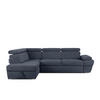 SCHLAFECKSOFA RATLO links 4/5-Sitzer mit Bettkasten, dunkelblau - Silberfarben/Dunkelblau, Textil (270/190cm) - KONSIMO®
