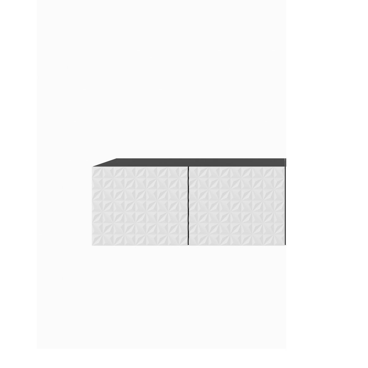 TV-SCHRANK Cali 100 cm, zweitürig, schwarz, weiß - Schwarz/Weiß, Kunststoff (100/40/41cm) - Margaret Hadas24