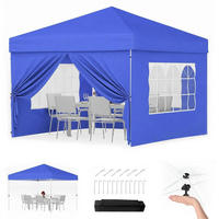 FALTPAVILLON 3 x 3 m wasserdicht mit 4 Seitenwänden Blau - Blau, Textil (300/260/300cm)
