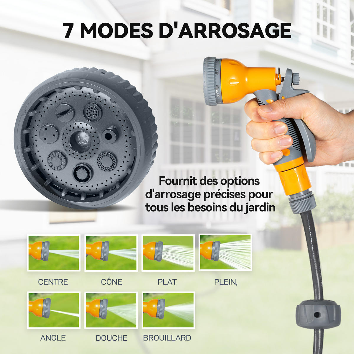 SCHLAUCHAUFROLLER DE-13819 30 m automatisch 180° schwenkbar Orange - Orange, Kunststoff (23/42/59cm) - ComfortXL