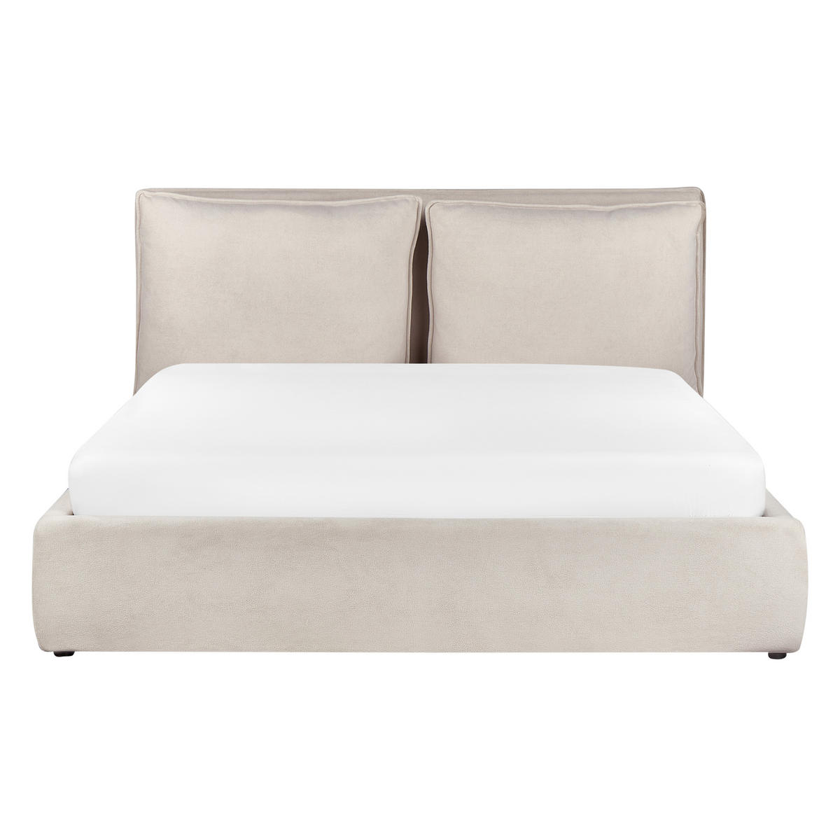 BETT mit Stauraum 160x200 cm Beige Bajonna - Beige, Textil (160/200cm) - Beliani