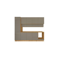 KÜCHENZEILE 300 cm - Nexa KÜ-LN-006 - in Beige / Matt - Beige, Holz (300/212/58cm) - ROYAL24_MARKT