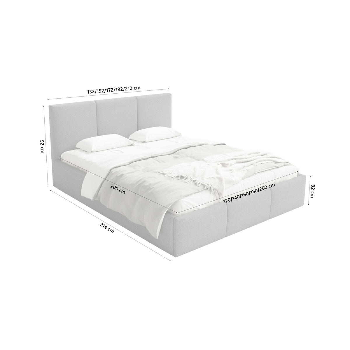 POLSTERBETT Fondi Slim 180x200 cm, Anthrazit - Anthrazit, Textil (180/200cm) - Fedve
