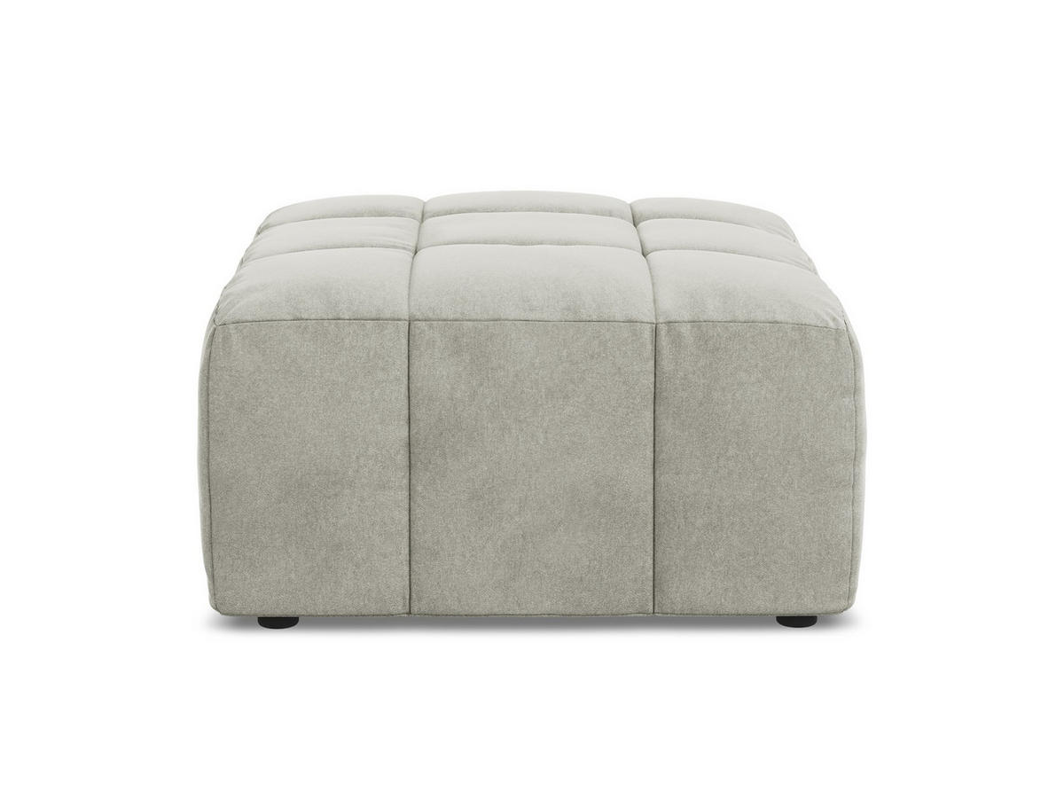POUF Samt Stoff Grau - Hellgrau/Schwarz, Holzwerkstoff/Kunststoff (75/41/90cm) - Makamii