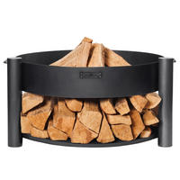 FEUERSCHALE Washington Stahl rund Ø 60 cm mit seitlichen Griffen - Schwarz, Metall (60/45/60cm) - Mr. Deko