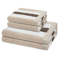 FROTTIERSET Doubleface Stripes 4-teilig - Beige, Textil (50/100cm) - Ross