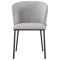 POLSTERSTUHL Carble Hellgrau - Hellgrau/Schwarz, Textil/Metall (54.5/79/56cm) - Selsey