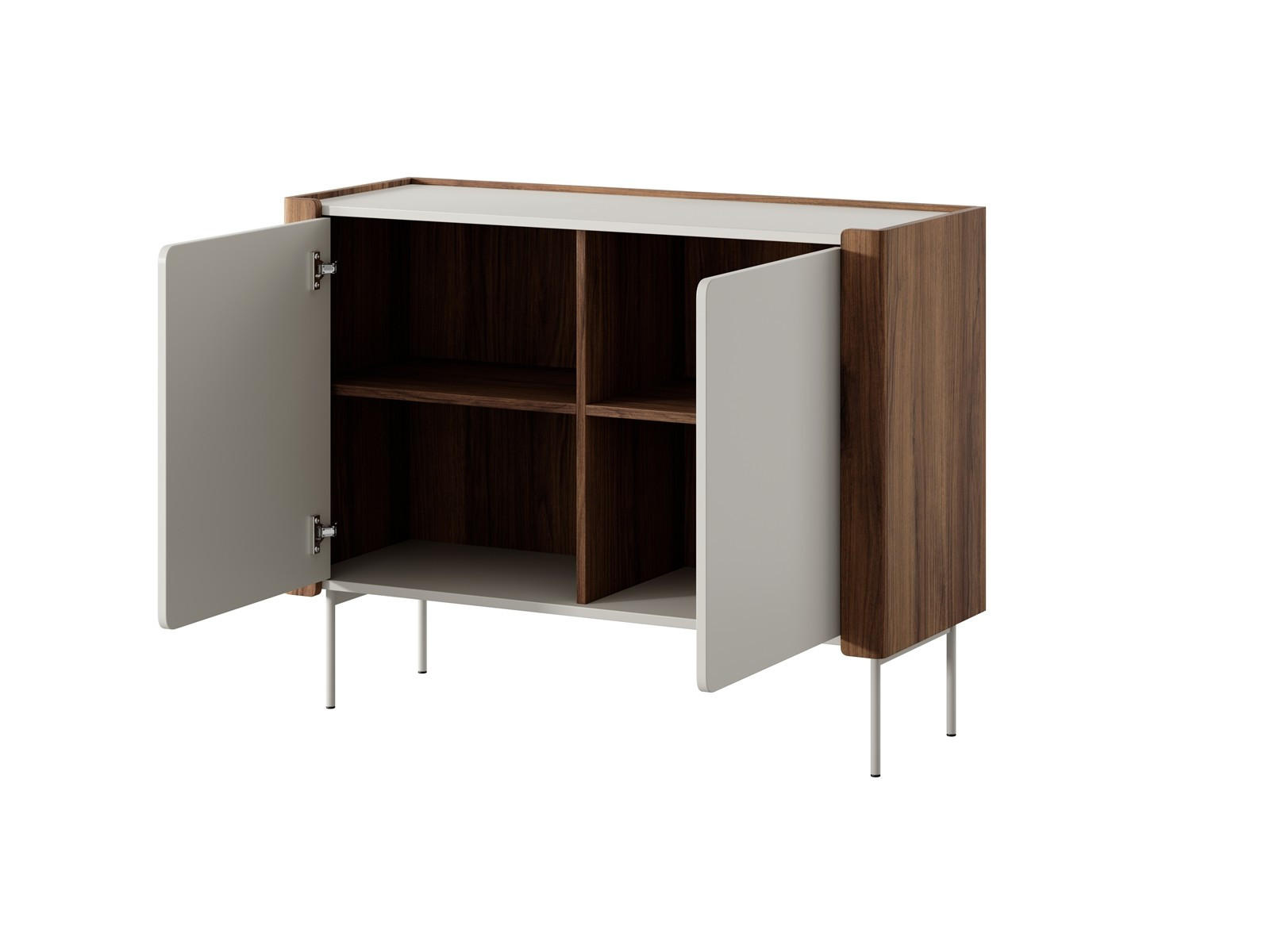 KOMMODE Paris 105, Nussbaum mit Kaschmir - Kaschmir/Walnussfarben, Holzwerkstoff (105/83/40cm) - Bettso