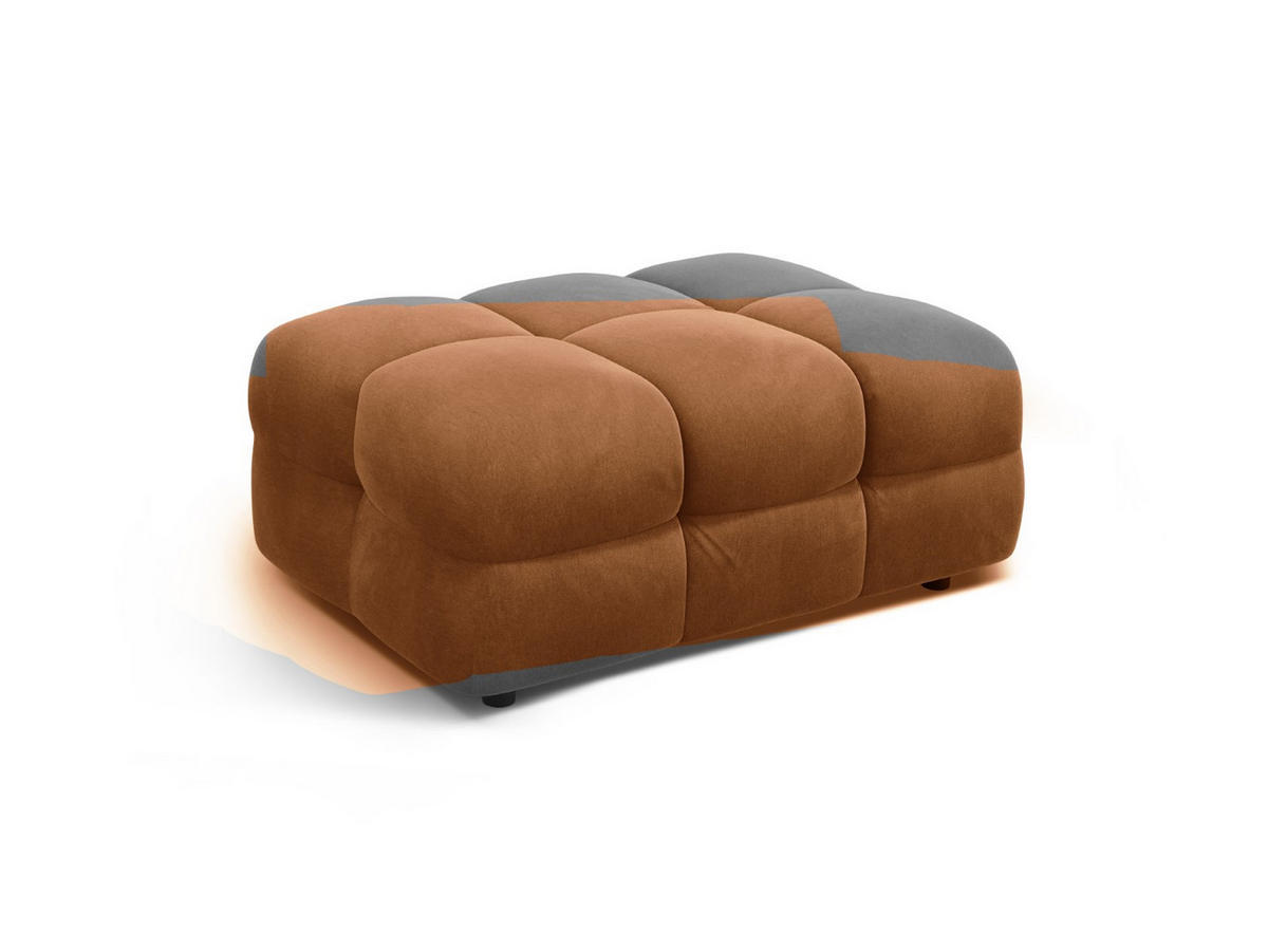 POUF Kendal aus Samt kamel - Hellbraun, Textil (104/45/72cm) - Micadoni