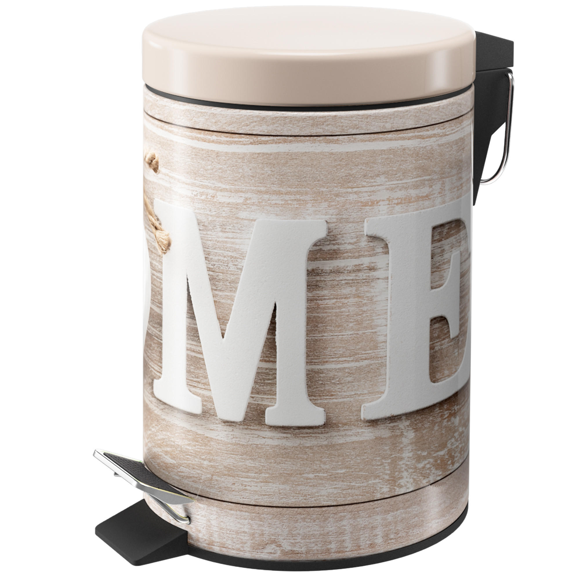 KOSMETIKEIMER Home - Hellbraun/Beige, Kunststoff/Metall (17/25/25cm) - Sanilo