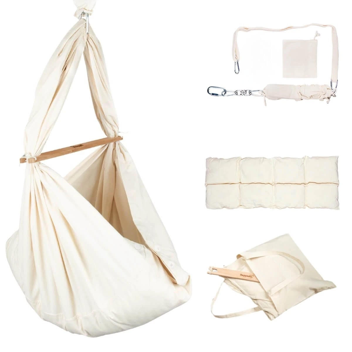 FEDERWIEGE Komplett-Set Baby-Federwiege - Naturfarben, Textil (30/70/70cm) - Hoppediz