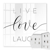 SCHLÜSSELBOX Weiß 30x30 cm – Türöffnung nach rechts - Motivationszitate - Weiß, Metall (30/30/5cm) - TULUP