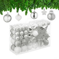 101-tlg.WEIHNACHTSKUGELN-SET - Silberfarben, Kunststoff (20/19/2.5cm) - Relaxdays